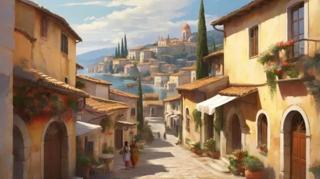 Pintura de Paisaje Italiano